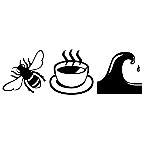 🐝🍵🌊 Emoji Domain black and white Symbola rendering